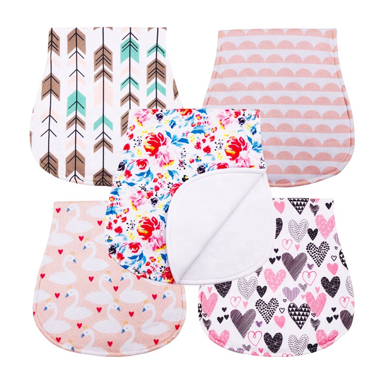 Amazon Водонепроницаемый 3 слоев изготовленный на заказ абсорбент из флиса, 5 шт в упаковке детские слюнявчики комплект органический хлопок милый комбинезон тканевый слюнявчик, Детские воротники для Муслин