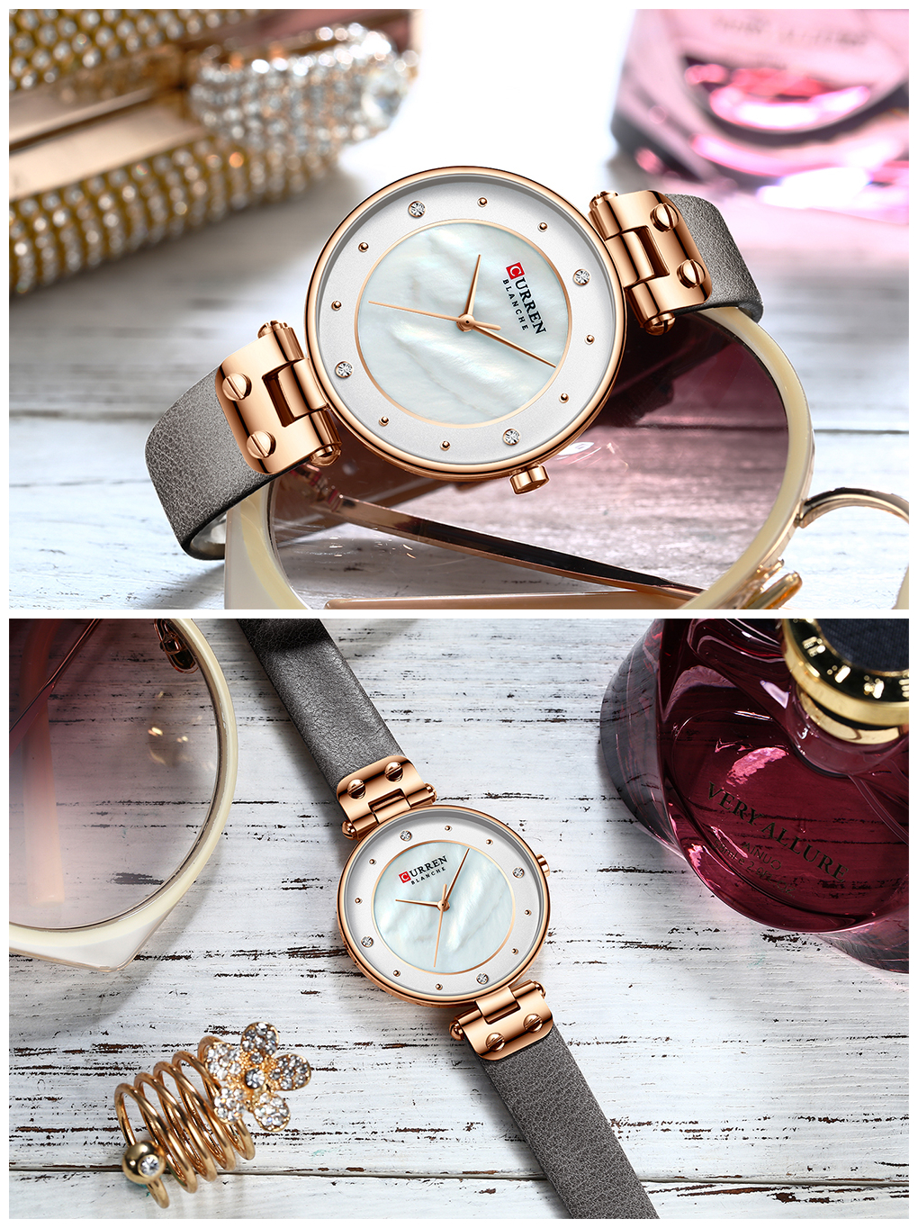 CURREN 9056 Women Watches Reloj Mujer Top Brand Luxury Leather Strap Wristwatch for Women Blue Clock Stylish Quartz Ladies Watch