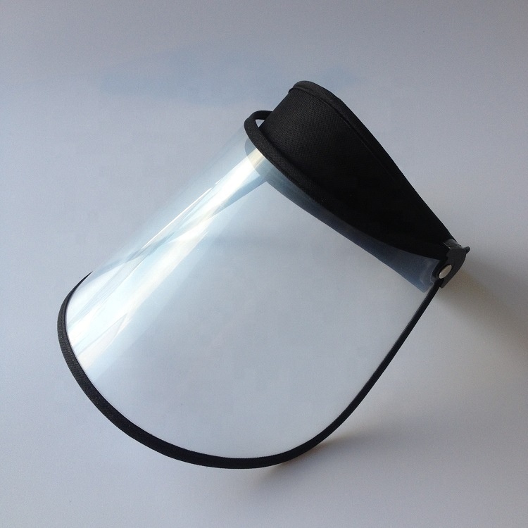 JAKIJAYI brand protection virus stock face pvc cap adult cheap plastic sun visor hat