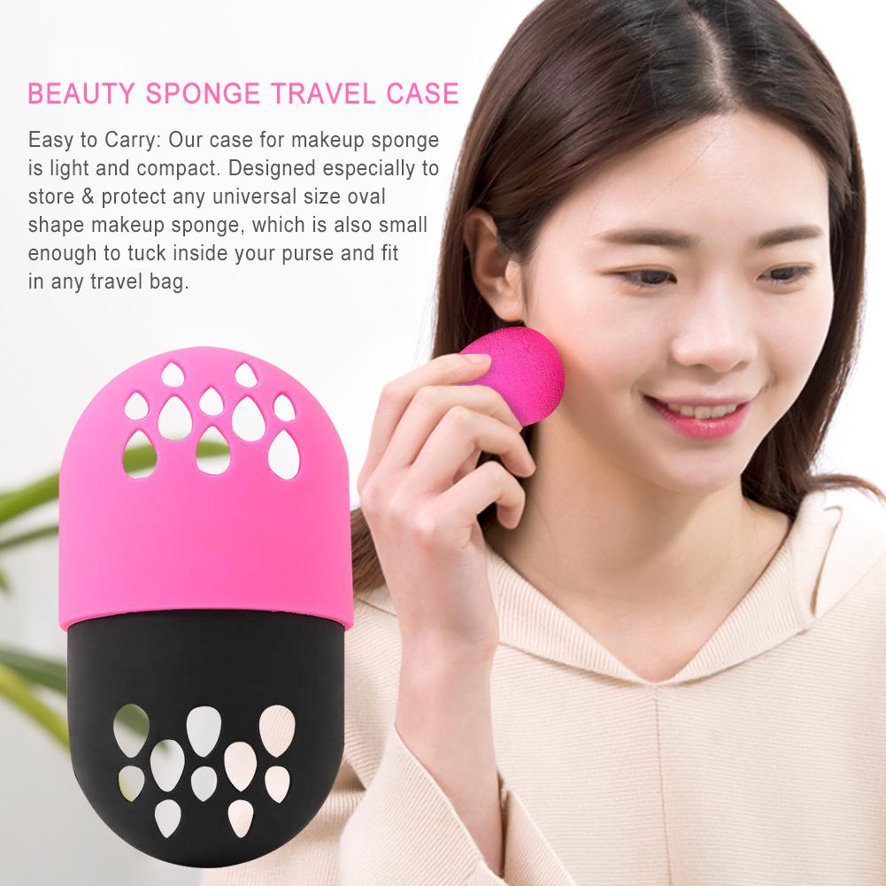 Makeup Puff Powder Beauty Blend Case Holder Silicone Travel Capsule Makeup Sponge Holder