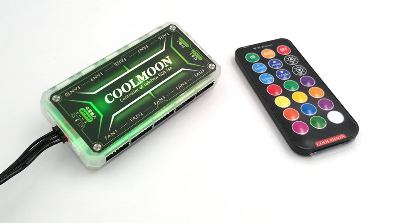 HUB LED contrôleur RGB COOLMOON, nouveau modèle, avec télécommande