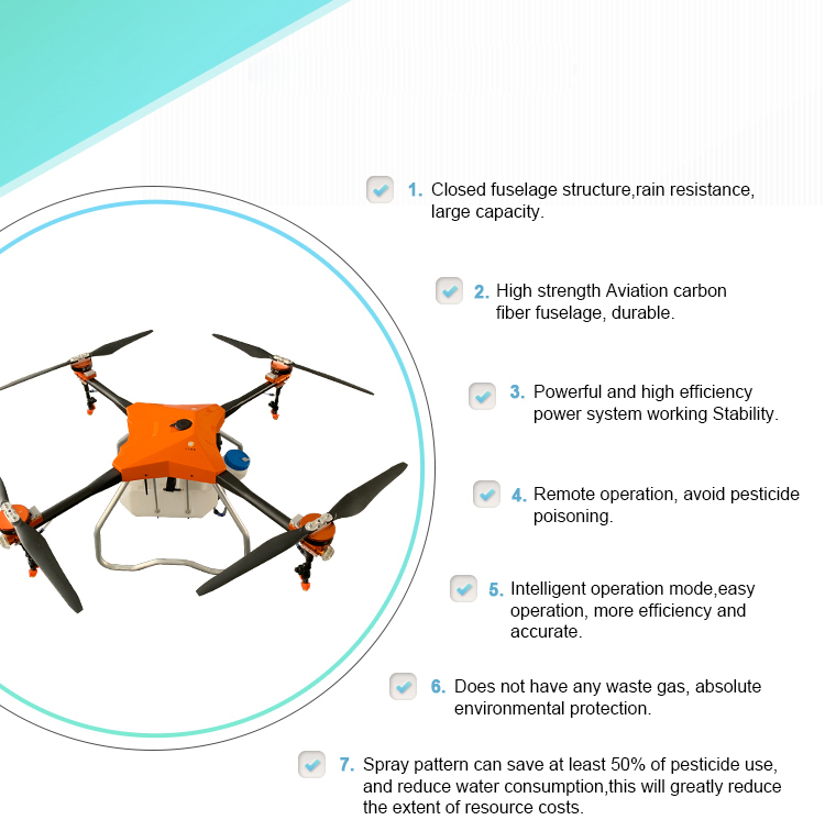 JTI M44M 22L Agriculture Drone, spray pattern can save at least 50% of pesticide use and reduce water consumption,this will greatly