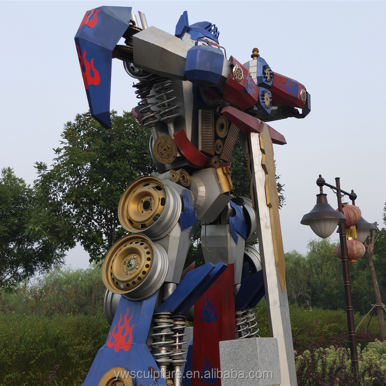 电影主题变形金刚机器人不锈钢雕塑