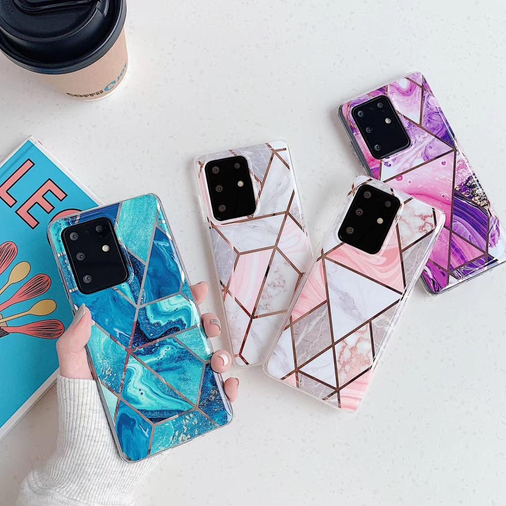 For Samsung S10 plus Marble Case Shiny laser marble Soft Tpu Silicone Case For Samsung S10e IMD Cases Capa for Samsung note 10