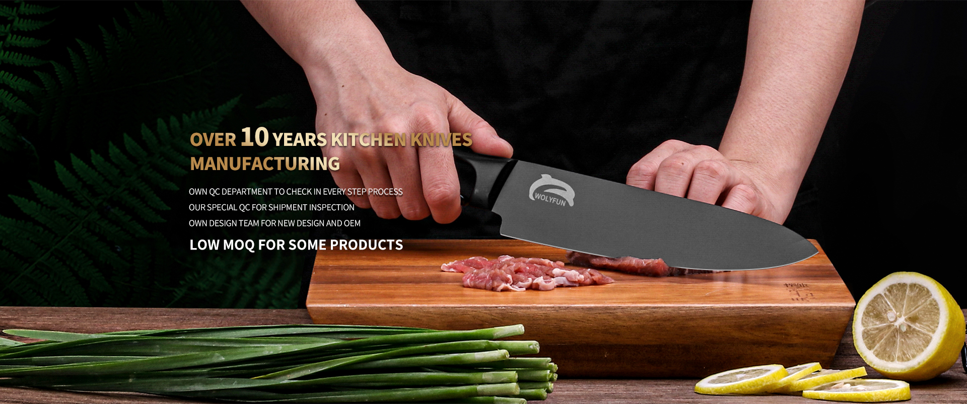 8英寸菜刀厨师新设计美人鱼形状手柄黑色钛kichen刀厨师