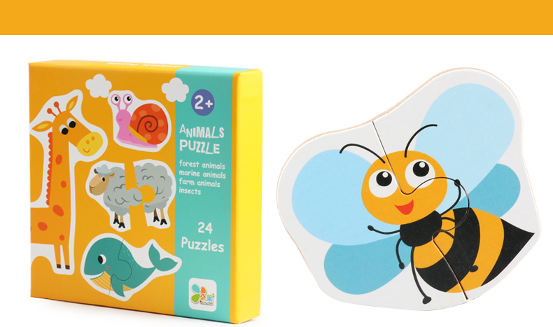 Factory Directly Selling Wooden Animals Fruits Jigsaw Puzzle Toys High Quality Children Preschool Educational Toys