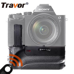 Travor vertical DSLR camera aperto da bateria de energia para Sony A7 A7R A7M2 A7R2 A7S NP-FW50 bateria da câmera mirrorless
