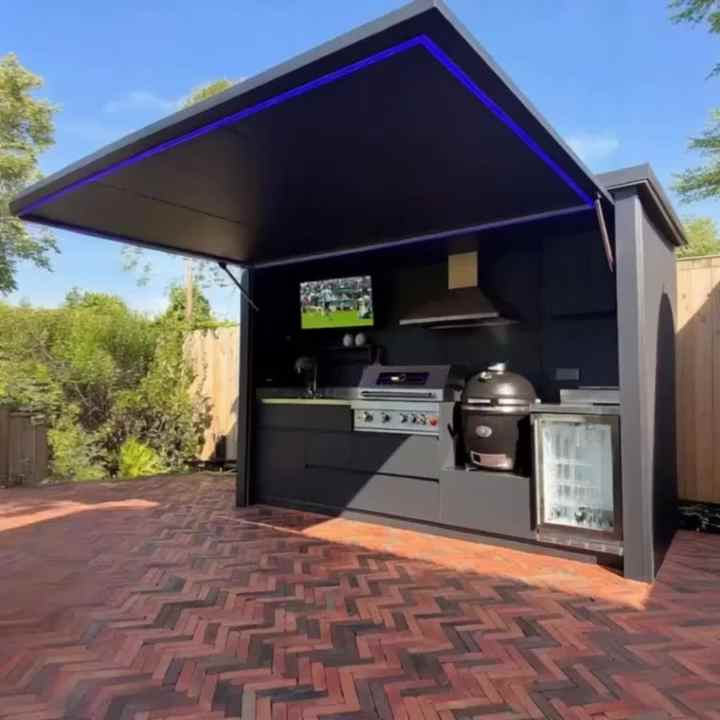 Custom Stainless Steel Outdoor Kitchen with Shed Zero Formaldehyde ...