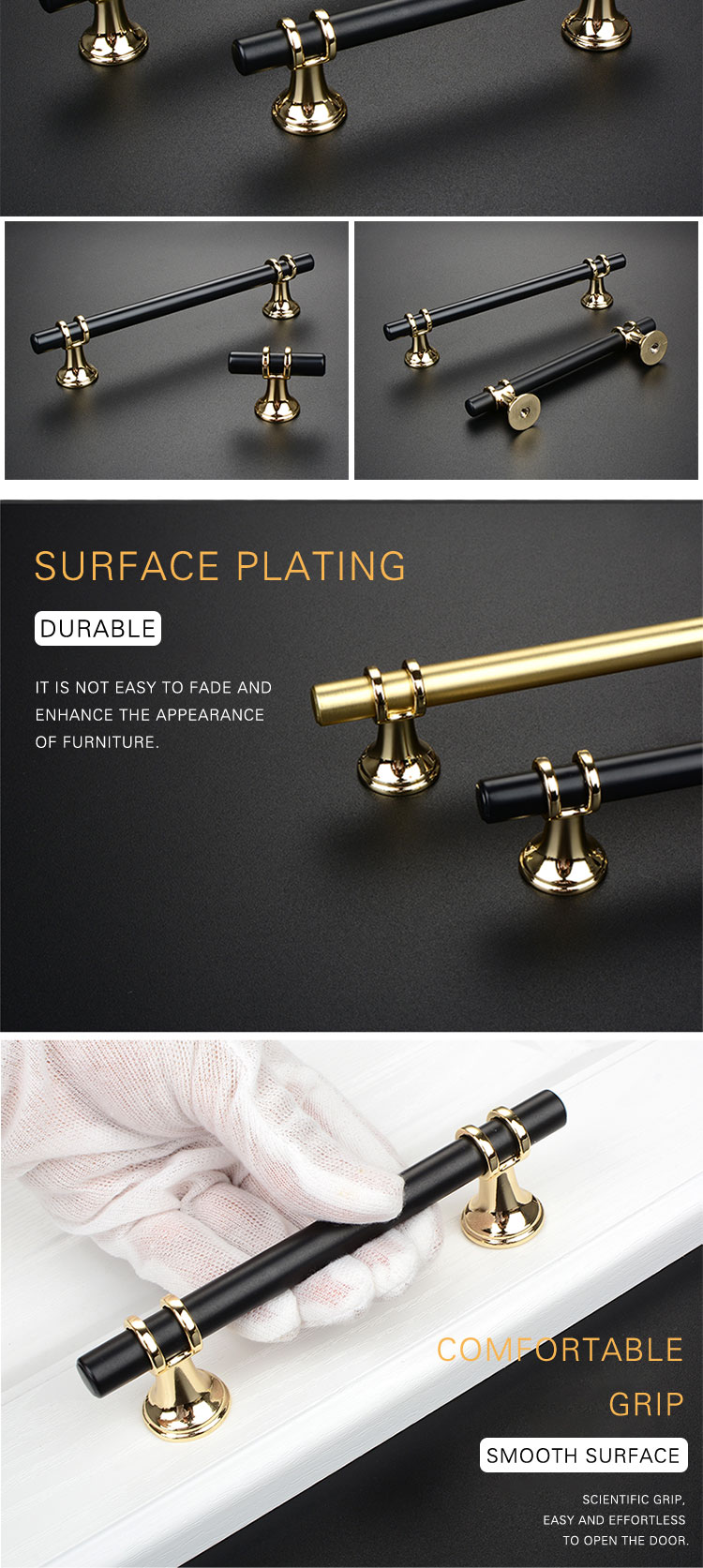 French Classic Living Room Furniture Door Drawer Handles, Best Of 2020 Fashion Black Gold Handles And Knobs//