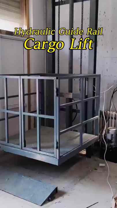 single guide-rail lift platform cargo lift/cargo freight elevator guide ...