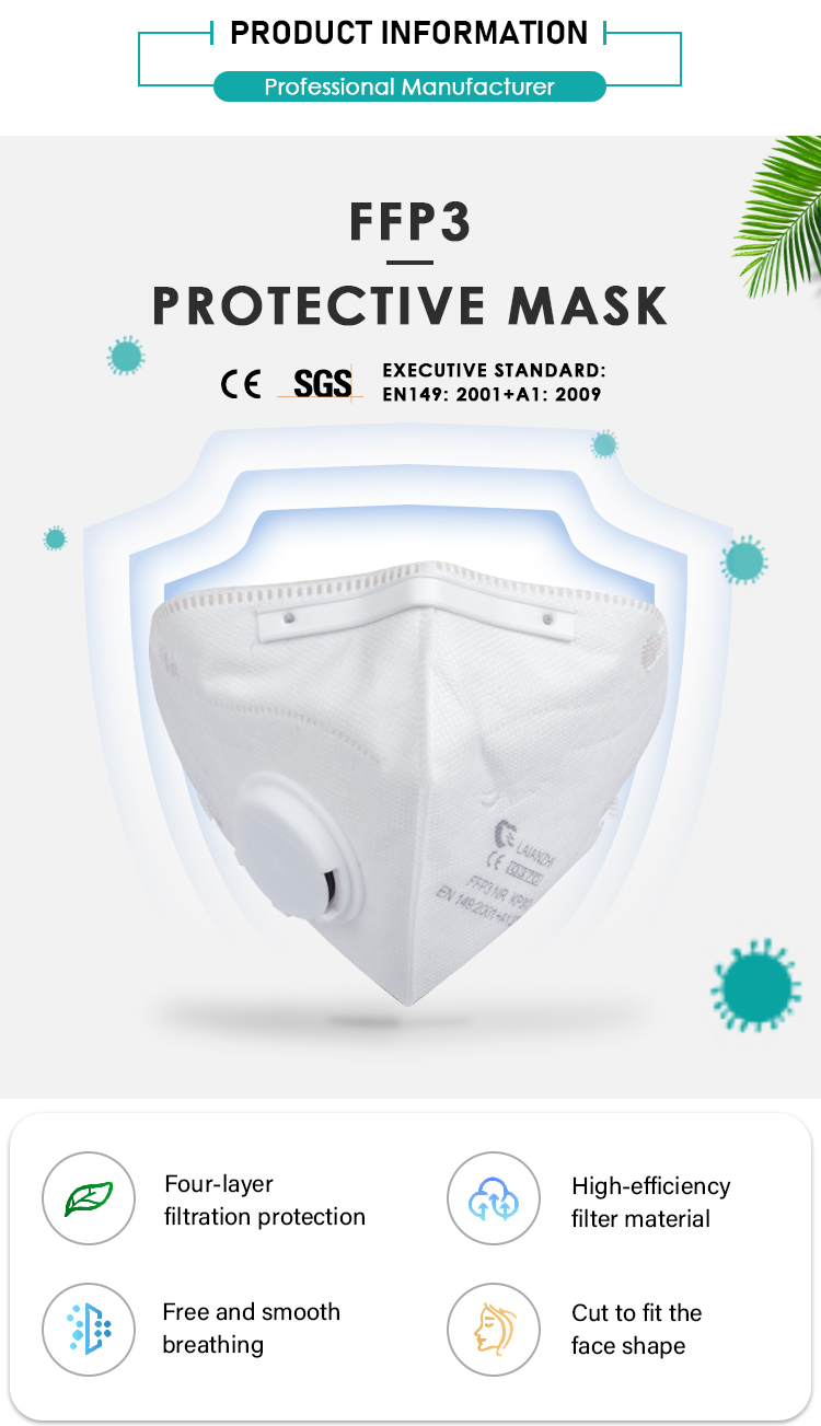 LAIANZHI KP312 Foldable Respirator Mask with Valve - FFP3