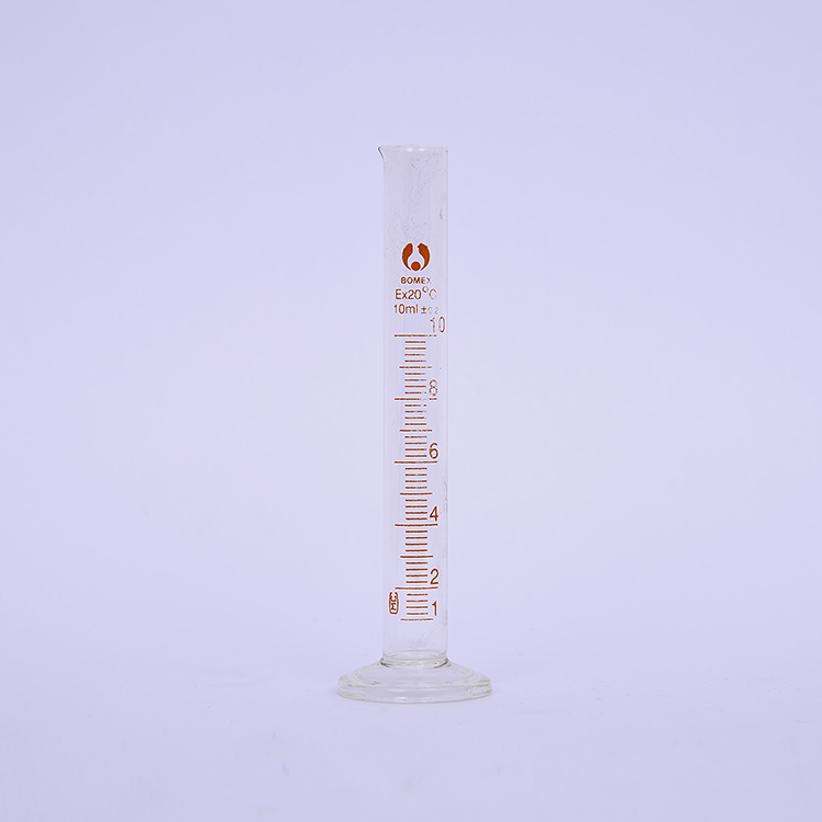 Градуированный мерный цилиндр из плоского стекла с прозрачным дном