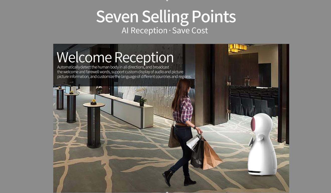 Reception robot used in School as Education Robot Snow by Laser Navigation with Auto Charge