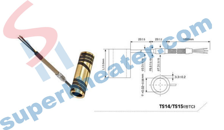 Brass Hot Runner Heater Nozzle Coil Heater with Thermocouple