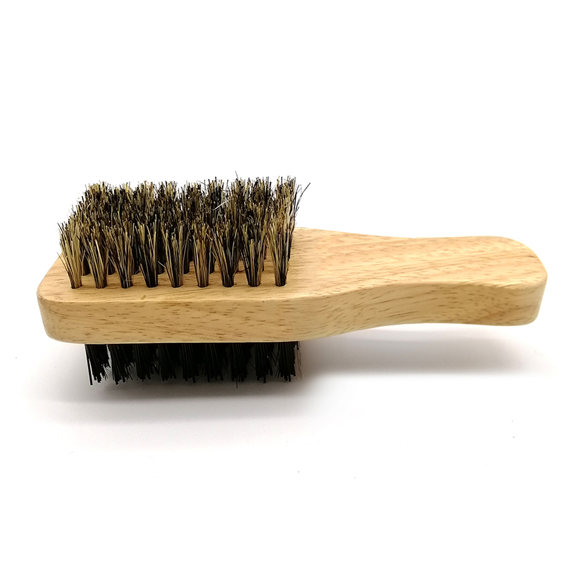 Vintage Boar Bristle Beard Mini Brush Handmade Mustache Pocket portable brush For Men Beard Care beard brush with wooden handle