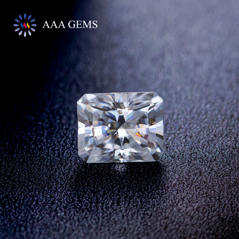 AAA Gems 9.25 Hardness Synthetic Mozzanite Gemstone Fake Diamond Radiant Cut Loose Mossanite Diamond