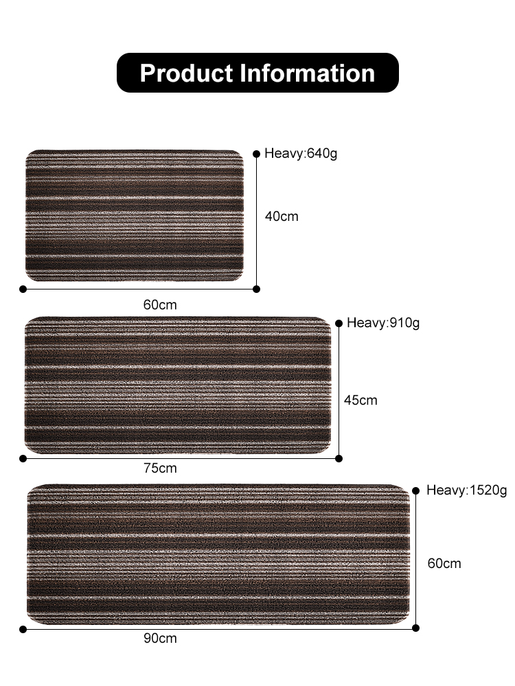 Shinnwa anti slip custom size pvc loop door mat outdoor floor mat