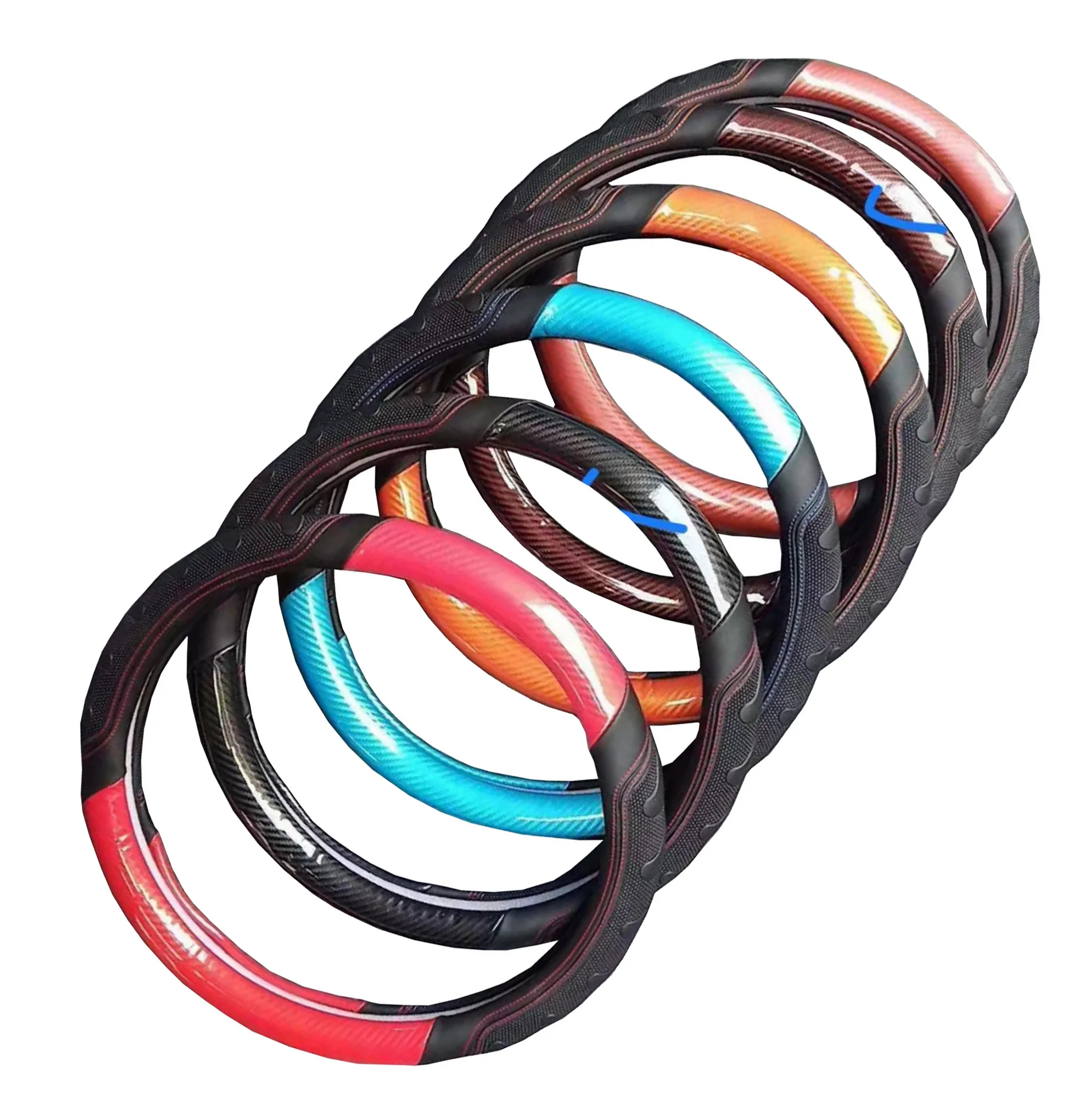 Блестящий чехол на руль из углеродного волокна для автомобиля