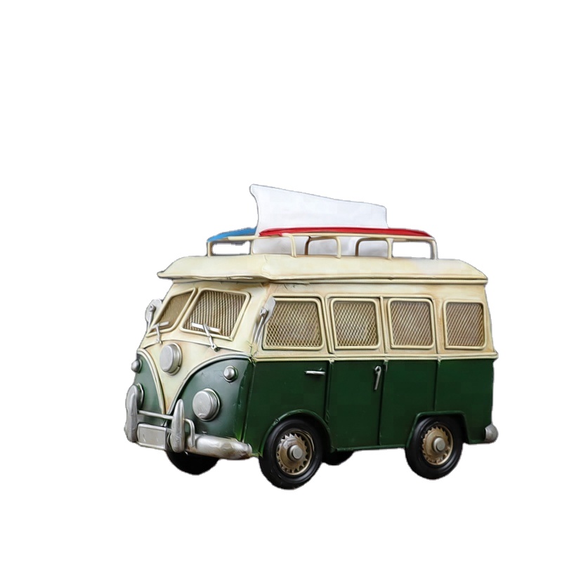 Винтажный домашний декор, диспенсер для моделей автобусов, металлический держатель для салфеток, античное металлическое ремесло для дома, бара, гостиной, украшение