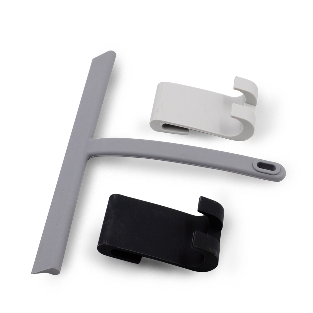 Amazon New Silicone Black/Gray Shower Squeegee Window clean wiper with Hook for Window Glass Mirror