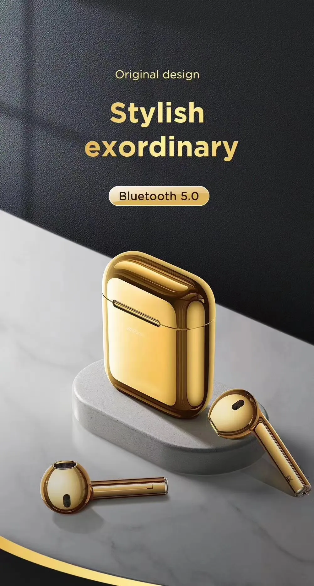 JOYROOM New Gold T03S Wireless Earphone In Headphone