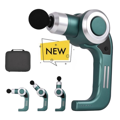 Массажный пистолет для мышц, 2500 мАч, 2 головки, вращающийся массаж, сильная вибрация