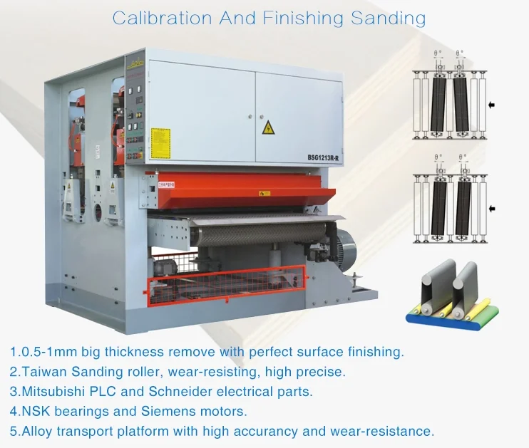 Calibrating and sanding machine
