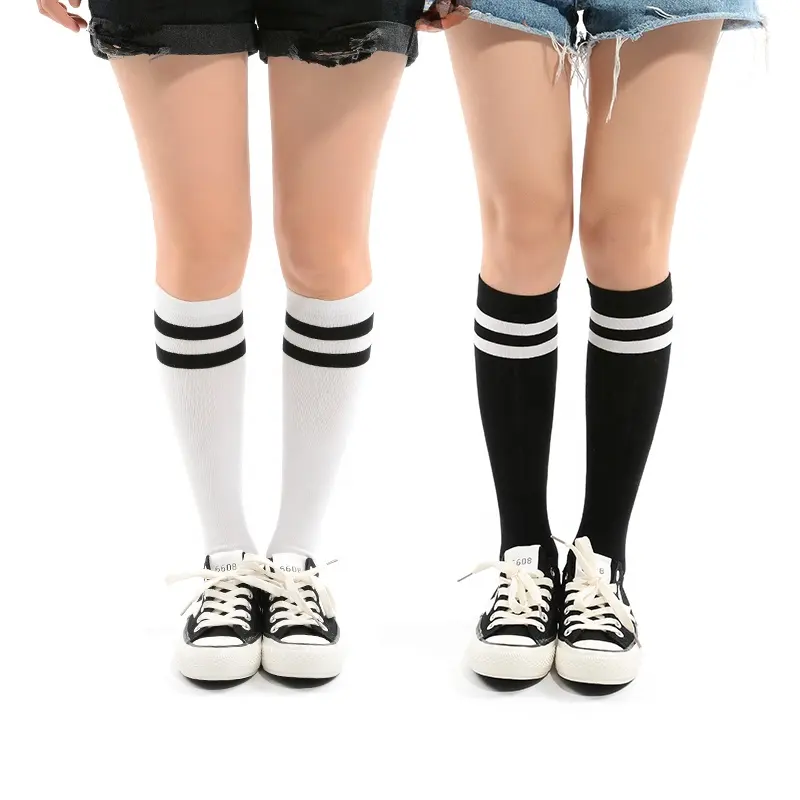 yingyue Fashion Combed Cotton Kids Girls Below Knee Socks High Breathable Socks Summer Clothing Accessories