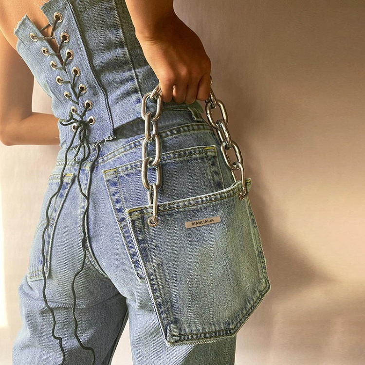 denim waist corset