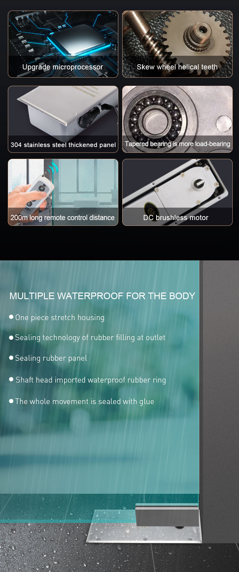 product-1-1 Water-Proof One-Side Open Automatic Door Opener Floor Spring With Remote OW-180