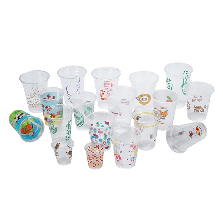 Индивидуальные логотипы и индивидуальные дизайны пластиковых печатных стаканчиков