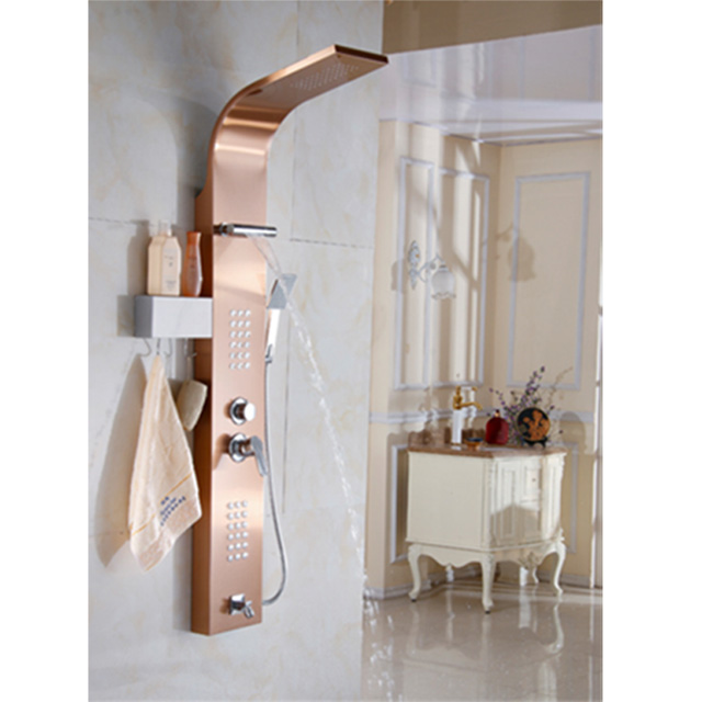 Золотая матовая дождевая душевая панель для ванной комнаты 304 из нержавеющей стали, спа-душевой смеситель