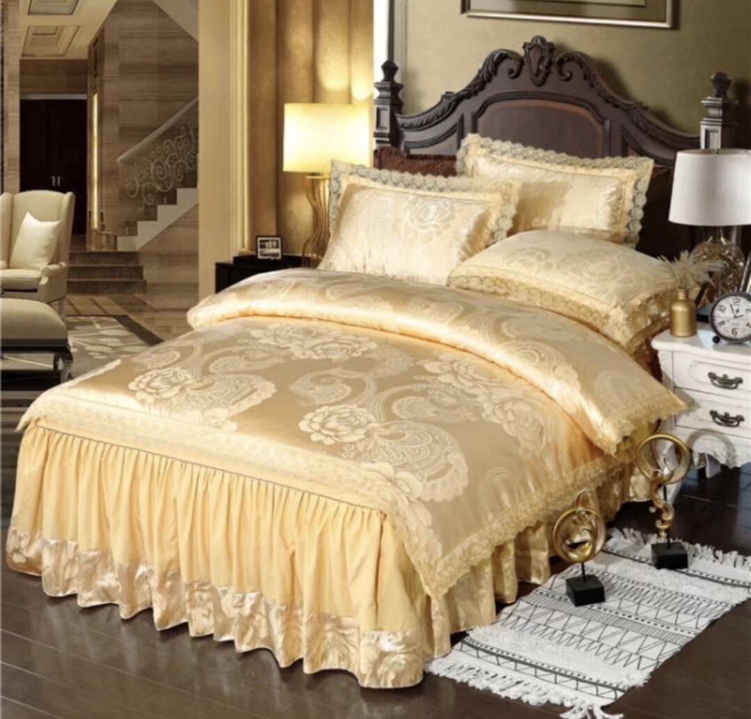 Luxury Paisley Design , Nice Night Bedding Jacquard Duvet Cover Set Queen/King, Bed skirt sets
