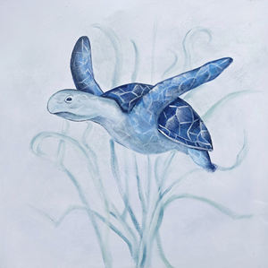 80 * 80厘米抽象乌龟画帆布印花油画墙艺术版画时尚客厅装饰