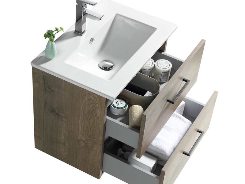 Simple two drawers compact wall bathroom vanity bathroom cabinet