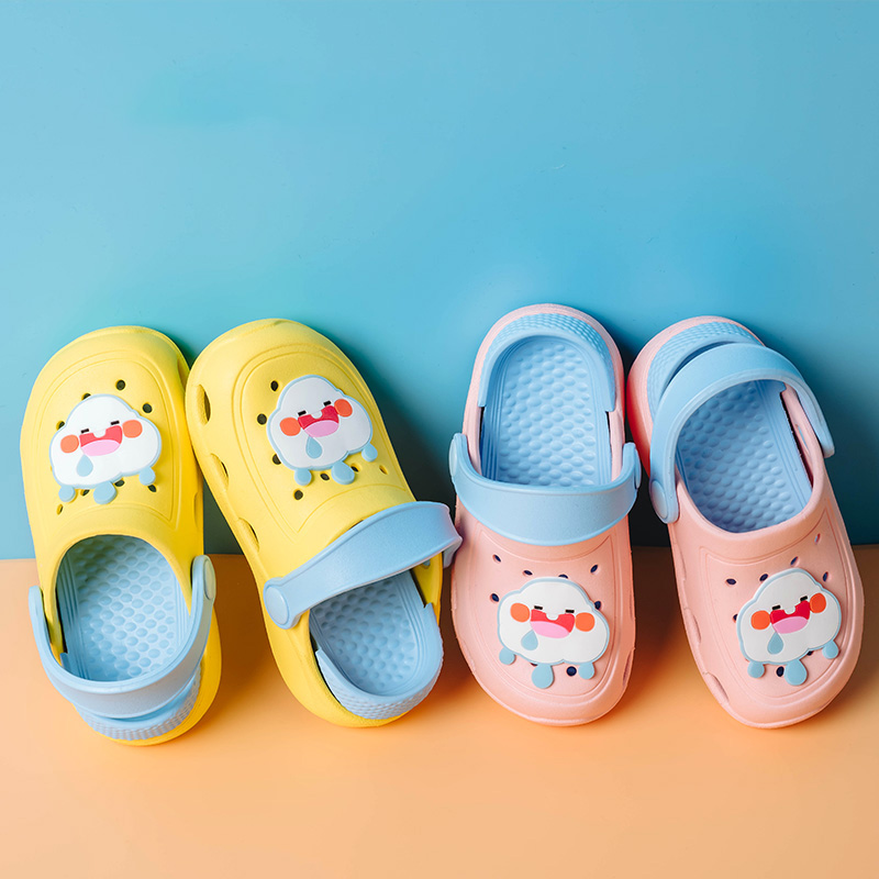 Летняя детская одежда с рисунком «крокодил» Обувь для мальчиков и девочек, однотонные легкие Нескользящие; Обувь для сада; Детские пляжные шлёпанцы для женщин