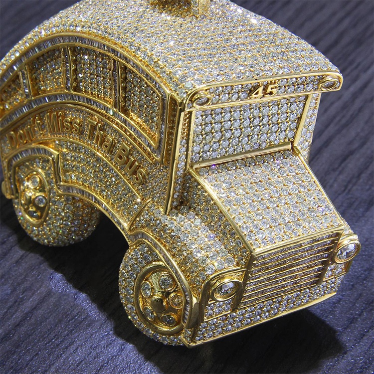 AAA GEMS Custom 3D Necklace Pendant D color VVS Moissanite Hip Hop Jewelry Silver 925 Iced Out Diamond Pendant