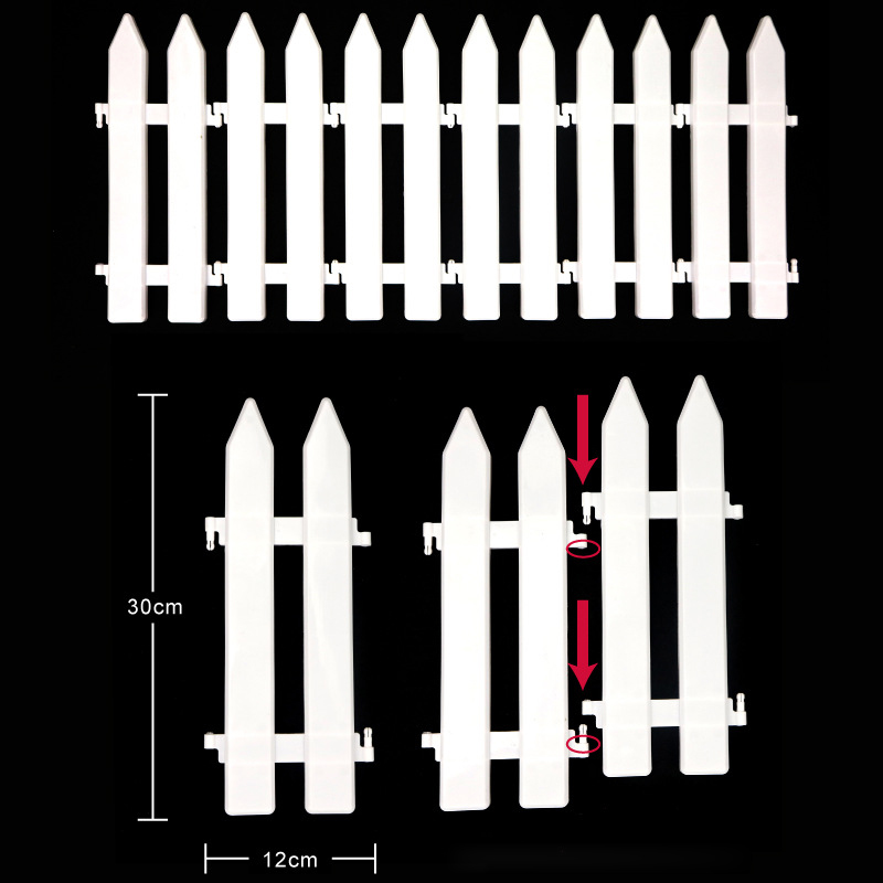 New Design Christmas Tree Decoration 30Cm High White Plastic Fence