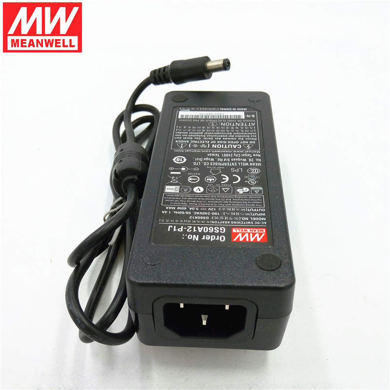 Meanwell универсальный настольный адаптер GST60A12-P1J постоянного/переменного тока 12В 5A потребительские электронные устройства адаптер питания