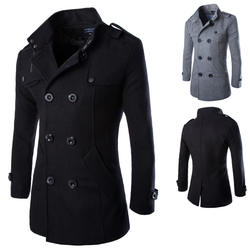 Casaco moderno casaco masculino de lã masculino longo casaco masculino estilo retro roupas masculinas