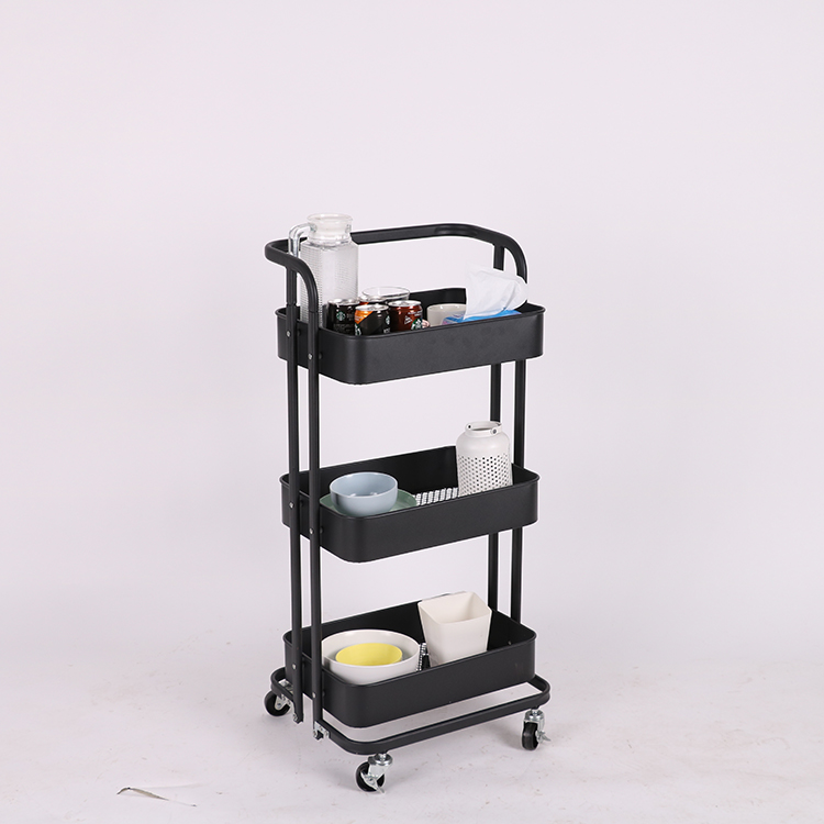 Лучшая продажа многофункциональный металлический 3 яруса складной стеллаж для хранения