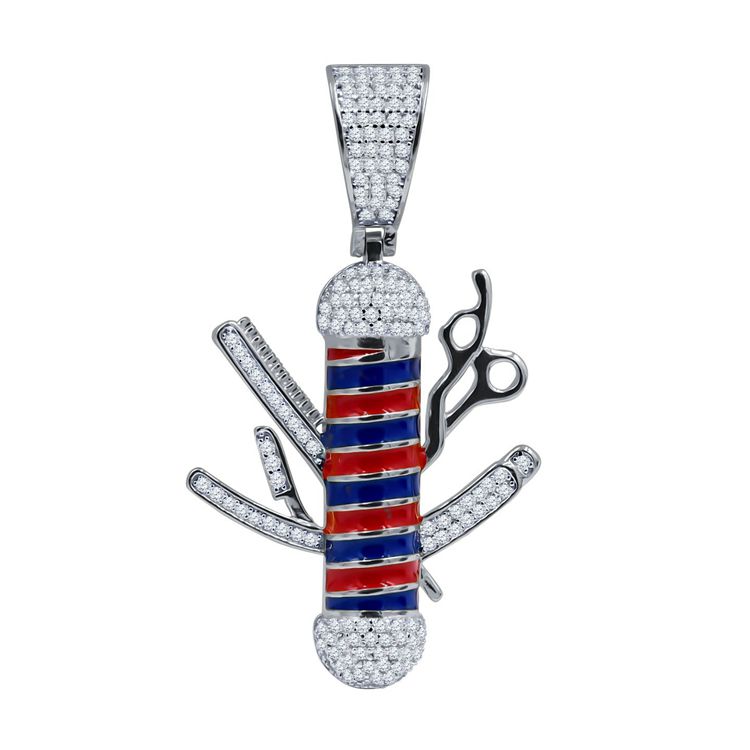Shenzhen Manufacturer Barber'Spole Custom Hip Hop Pendant Fashion Jewelry Pendants Gemstone Pendant