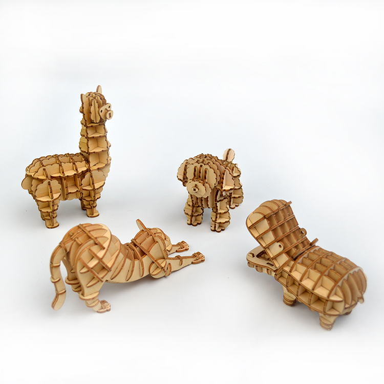 3d gato Preguiçoso adultos do enigma de madeira cérebro teaser iq jogo de espaços em branco de madeira para artesanato