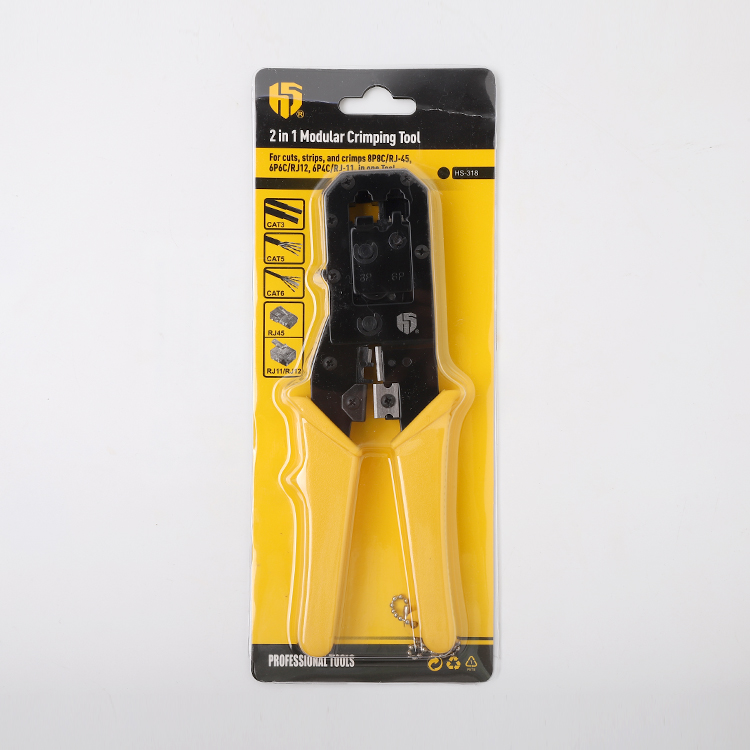 Yellow Black 2 In 1 Network Crimping Tool Stainless Steel