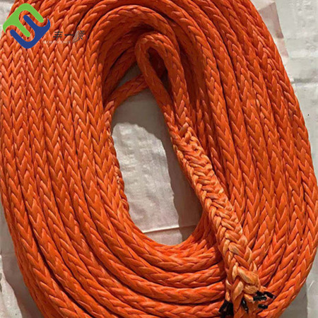 Yellow Marine 12 Strand Mooring Rope Braided Uhmwpe ABS Approved
