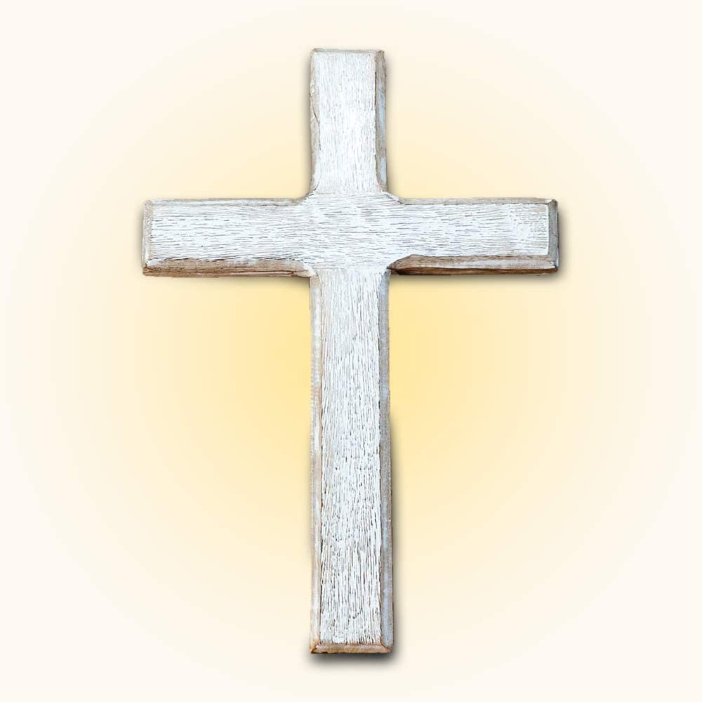 Ретро коричневый гладкий настенный большой деревянный крест