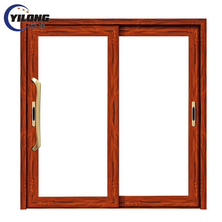 Vidros triplos janelas de alumínio folheado de madeira de acabamento em madeira