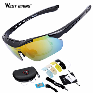 WEST BIKING Polarized Bike Glasses Bicycle Outdoor Eyewear Sunglasses Ciclismo Bike Goggles 5 Lens Outdoor Sport Cycling Glasses