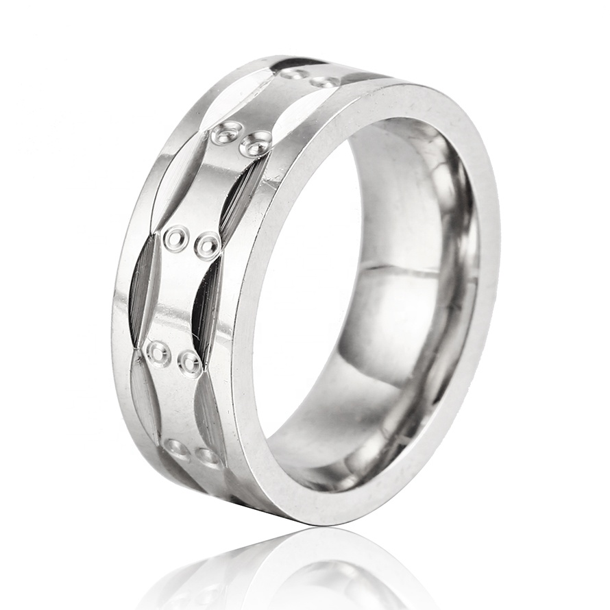 Dudee Trendy Silver Black Plating Stainless Steel engagement rings ladies fashion rings