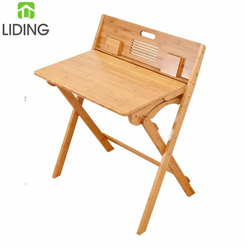 Детский стол для учебы, бамбуковый настенный стол с подвесными листьями, складной компьютерный письменный стол из бамбука